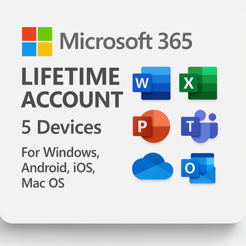 Microsoft Office 365 Lifetime Fresh Account (5 Devices - Windows, Android, iOS, MacOS, etc.) - GPL GAMES Store