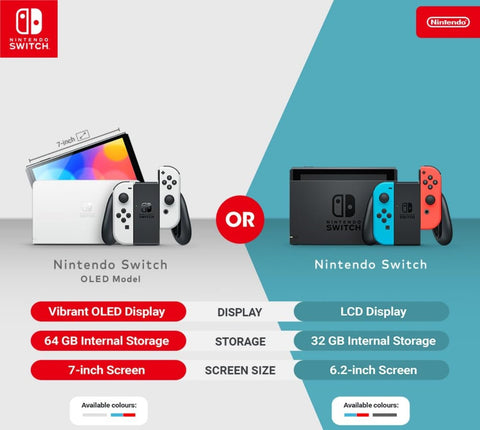 Nintendo Switch OLED Handheld Console with Neon Red & Blue Joy - Con (New) - GPL GAMES Store