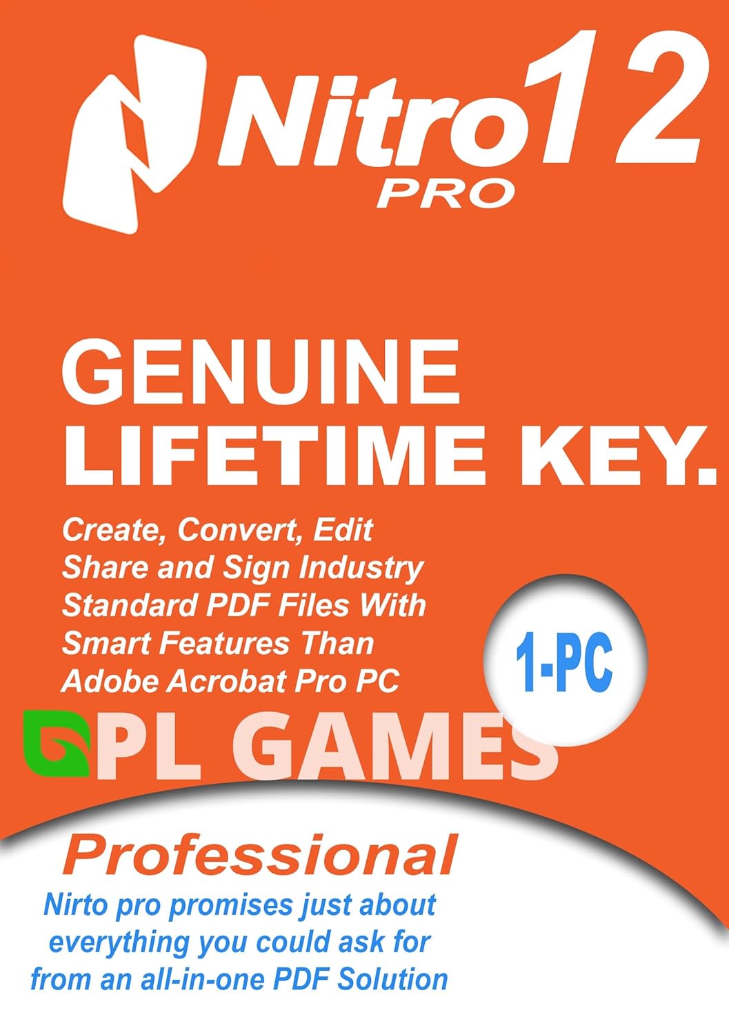 Nitro PDF Pro 12 Latest Genuine PDF Editing Software (Lifetime / 1 PC) - GPL GAMES Store