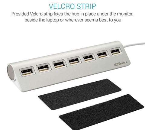 Portronics MPort 27 USB 2.0 Hub (7 - in - 1) 7 x USB 2.0 480Mbps & Sturdy Aluminums Body Silver (New) - GPL GAMES Store