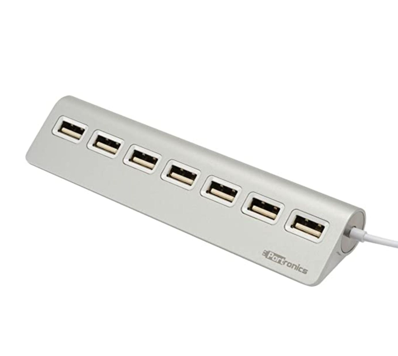 Portronics MPort 27 USB 2.0 Hub (7 - in - 1) 7 x USB 2.0 480Mbps & Sturdy Aluminums Body Silver (New) - GPL GAMES Store